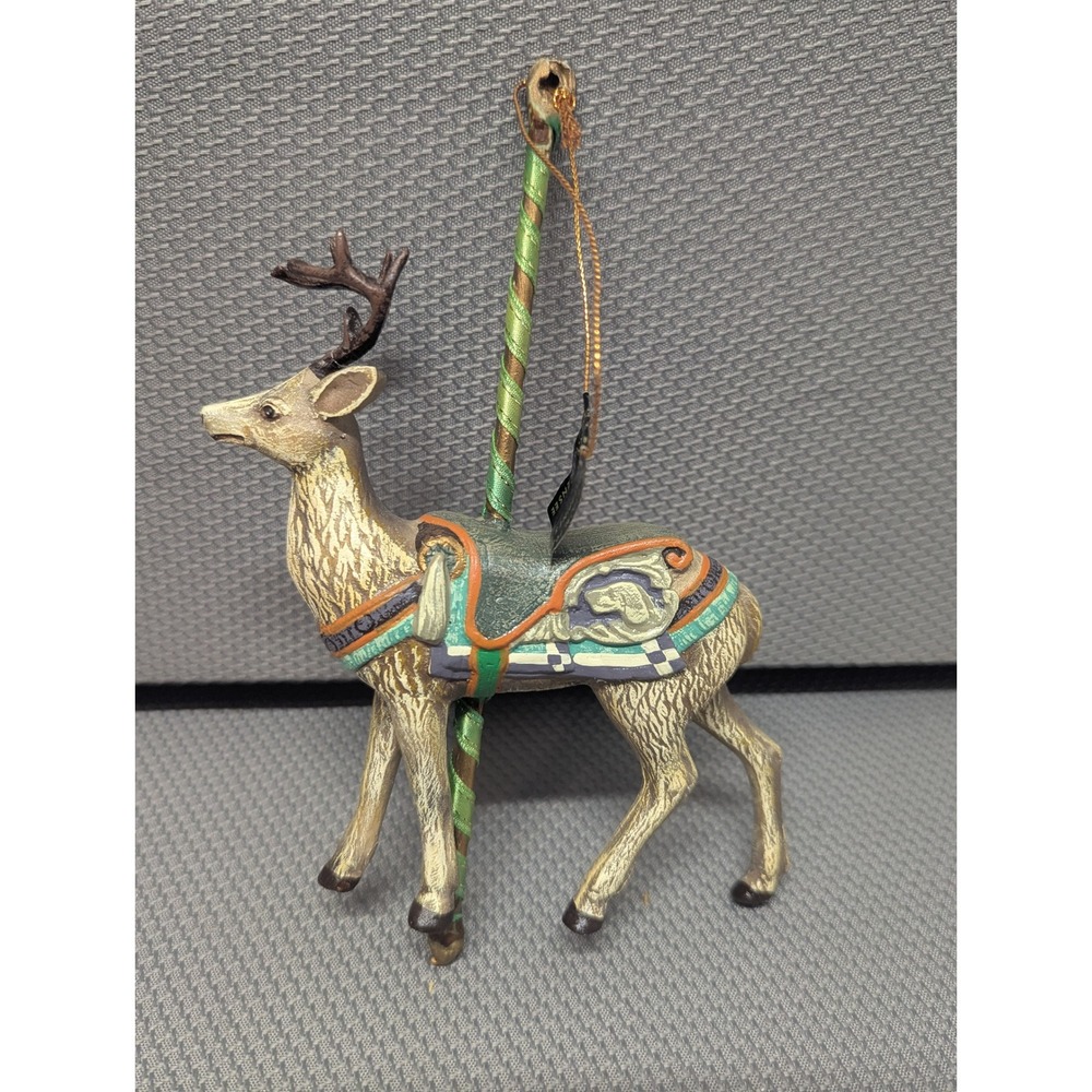 VintageVTG 1988 Kurt Adler Smithsonian Carousel Reindeer Ornament Hand Crafted